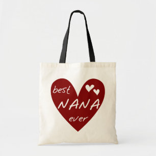 Red Heart Best Nana Ever T-shirts en cadeautjes Tote Bag