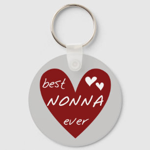 Red Heart Best Nonna Ever T-shirts cadeaus Sleutelhanger