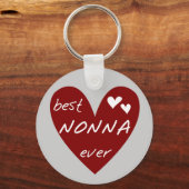Red Heart Best Nonna Ever T-shirts cadeaus Sleutelhanger (Voorkant)