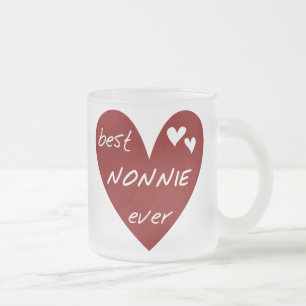 Red Heart Best Nonnie Ever T-shirts en cadeautjes Matglas Koffiemok