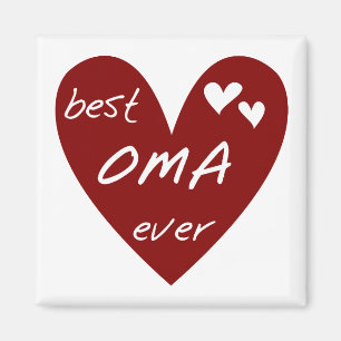 Red Heart Best Oma Ever T-shirts en cadeautjes Magneet
