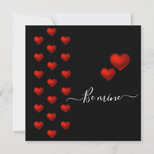 Red Heart Black Valentijn Flat Wenskaart Kaart