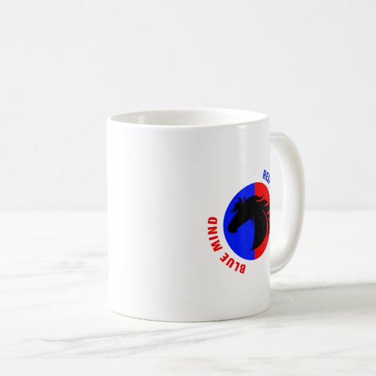 Red Heart Blue Mind Coffee Mug (Devant droit)