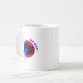 Red Heart Blue Mind Coffee Mug (Devant gauche)