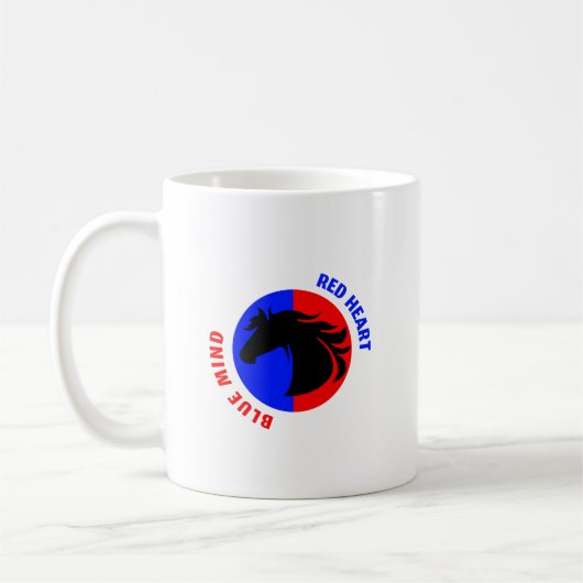 Red Heart Blue Mind Coffee Mug Koffiemok (Links)