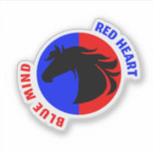 Red Heart Blue Mind Custom Vinyl Sticker (Voorkant)