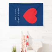 Red Heart Blue Modern Minimalist Wedding Spandoek (Insitu)