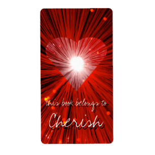 Red Heart-boekplatenlabel Etiket