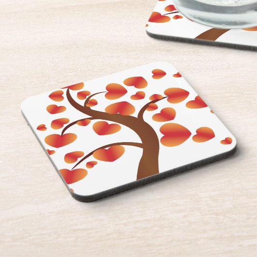 Red Heart-boom Drankjes Onderzetter (Linkerzijde)