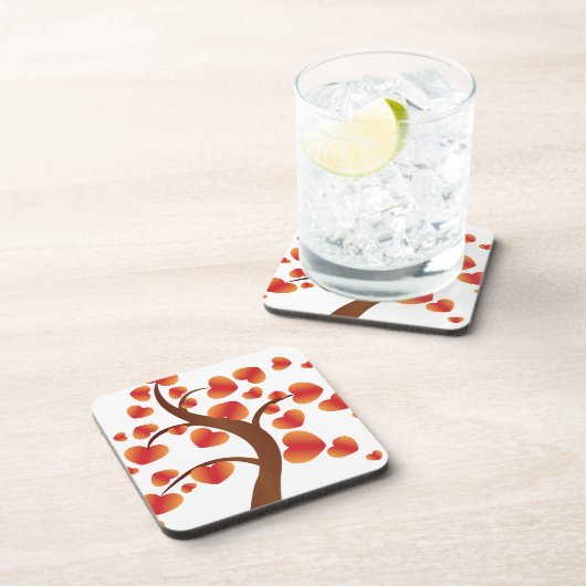 Red Heart-boom Drankjes Onderzetter (Rechterzijde)