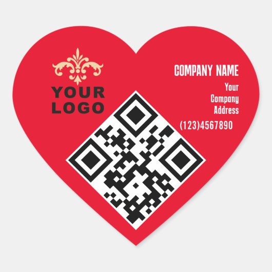 Red Heart Business Valentijn Greeting Sticker (Voorkant)
