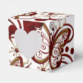 Red Heart Butterflies Heart Favor Box Bedankdoosjes (Voorkant Zijde)