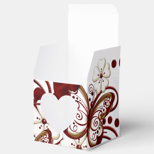 Red Heart Butterflies Heart Favor Box Bedankdoosjes (Geopend)