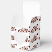 Red Heart Butterflies Pattern Heart Favor Box Bedankdoosjes (Geopend)
