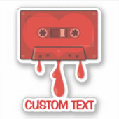 Red Heart Cassette Sticker (Voorkant)