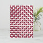 Red Heart Checkerboard Pattern Kaart (Staand voorkant)