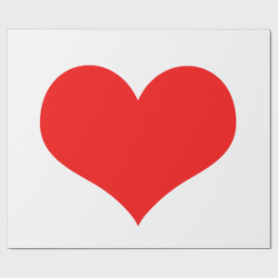 Red Heart Cute Valentijnsdag Aangepaste kleur wit Cadeaupapier