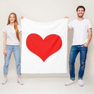 Red Heart Cute Valentijnsdag White - Aangepaste kl Fleece Deken