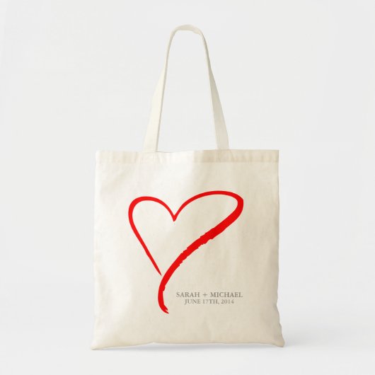 Red Heart Doodle Tote Bag (Voorkant)