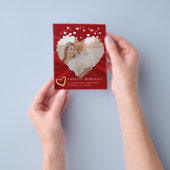 Red Heart Elegant Save the Date Photo Card Flyer (Hand)