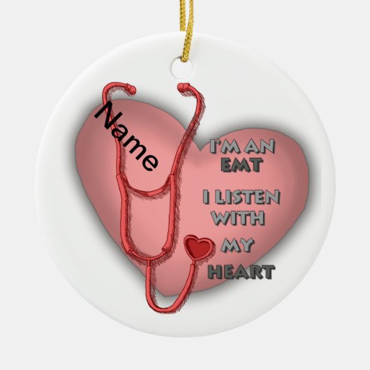 Red Heart EMT Keramisch Ornament (Voorkant)