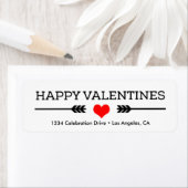 Red Heart en Arrows Happy Valentijnse Etiket (Insitu)