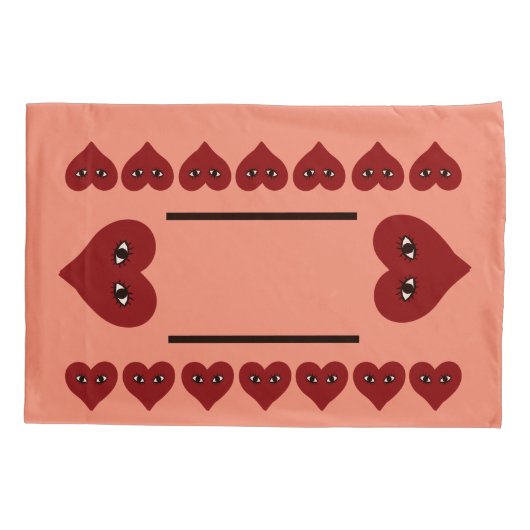 Red Heart Face Kussensloop (Achterkant)