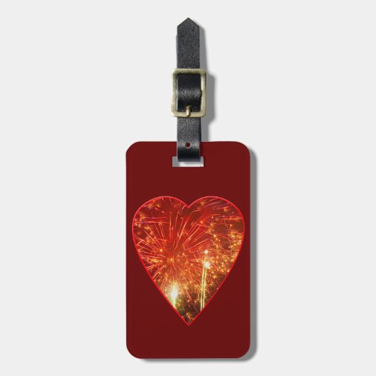 Red Heart Fireworks Bagagelabel (Voorkant verticaal)