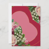 Red Heart Floral 00th Birthday Kaart (Achterkant)