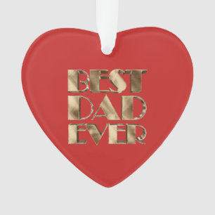 Red Heart Gold Typographie Meilleur Papa Jamais