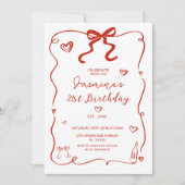 Red Heart Hand getrokken volwassen verjaardag uitn Kaart (Voorkant)