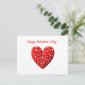 Red Heart Happy Valentijnsdag Briefkaart (Staand voorkant)