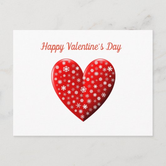 Red Heart Happy Valentijnsdag Briefkaart (Voorkant)