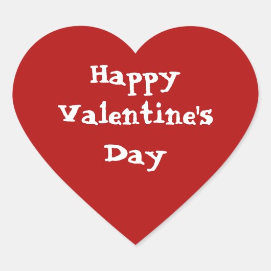 Red Heart ''Happy Valentine's Day, Hart Sticker (Voorkant)