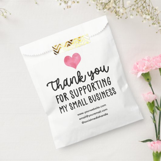 Red Heart Hartelijk dank dat u het kleinbedrijf on Bedankzakje (Gezegeld)