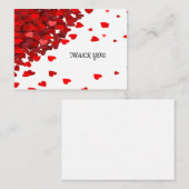 Red Heart Hartelijk dank Notitiekaartje (Voorkant / Achterkant)