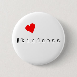 Red Heart Hashtag Kindness Herinnering Ronde Button 5,7 Cm