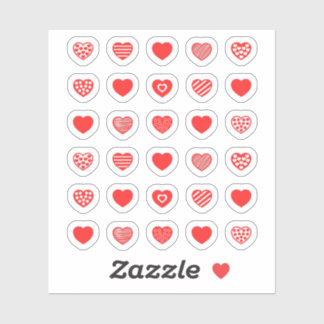 Red Heart Hearts patroon pack Sticker