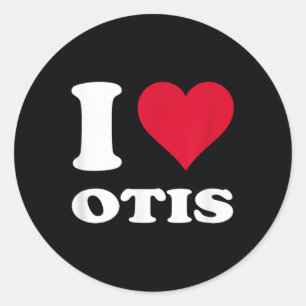 Red Heart I Love beroemd gemaakt door Otis Ronde Sticker