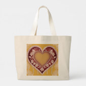 Red Heart Lace AI art Grote Tote Bag (Achterkant)