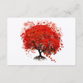 Red Heart Leafed Tree Enclosure Card RSVP Kaartje (Voorkant)