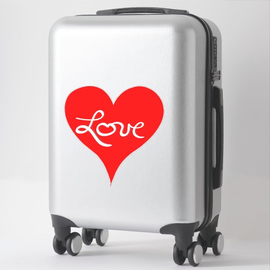 Red Heart Liefde Script Sticker (Koffer)
