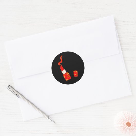Red Heart Lipstick Pop Art Design Ronde Sticker (Envelop)