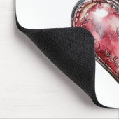Red Heart Lock & Key Muismat (Hoek)