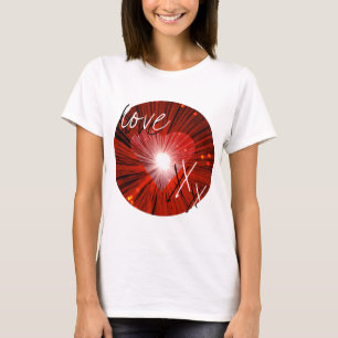 Red Heart 'Love and kisses' dames bovenwit T-shirt