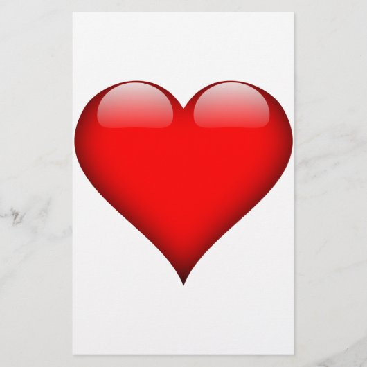 Red Heart Love Briefpapier (Voorkant)