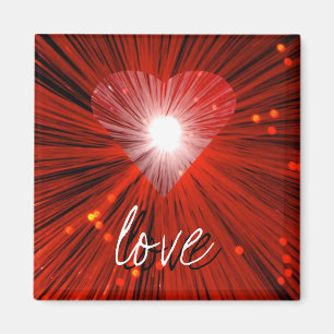 Red Heart 'love' carré frigo aimant