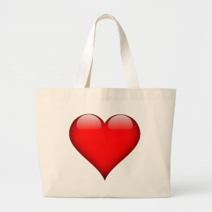 Red Heart Love Grote Tote Bag