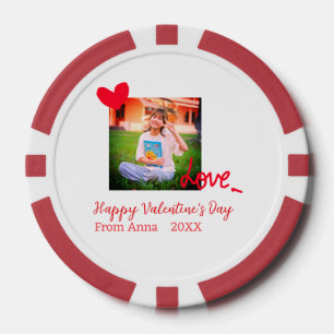 Red heart love happy valentijnsdag foto naam toevo poker chips