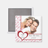 Red Heart Love Photo Save the Date Magnet (Recto/Verso)